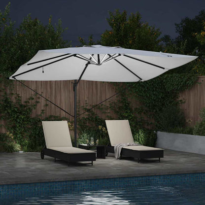 Parasol Met Slot 352 X 251 X 265 Cm Polyester En Aluminium Zand