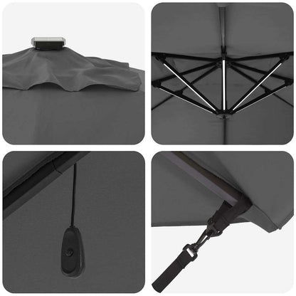 Parasol 352 X 251 X 265 Cm Polyester En Aluminium Antraciet