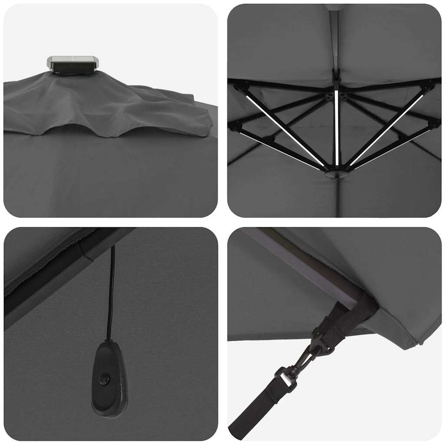 Parasol 352 X 251 X 265 Cm Polyester En Aluminium Antraciet