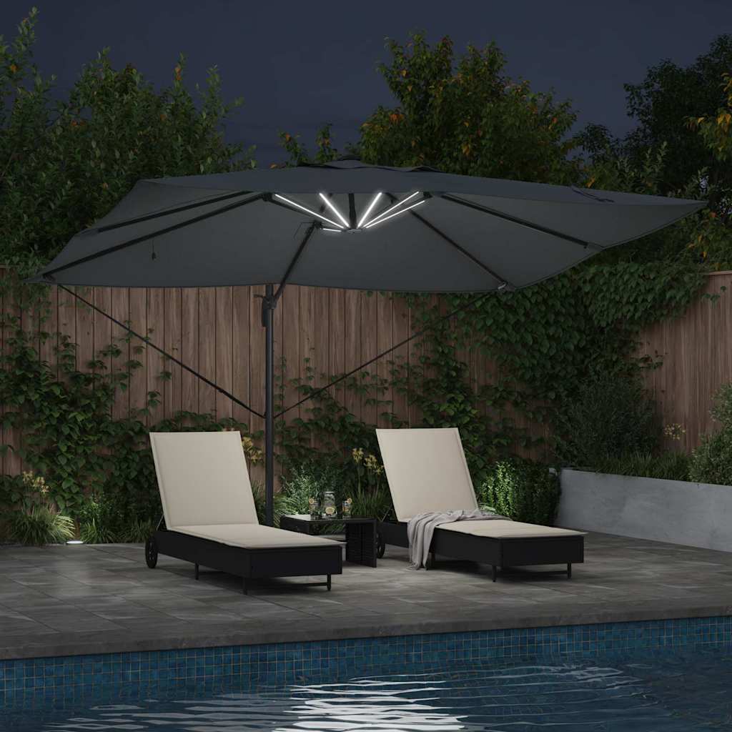 Parasol 352 X 251 X 265 Cm Polyester En Aluminium Antraciet
