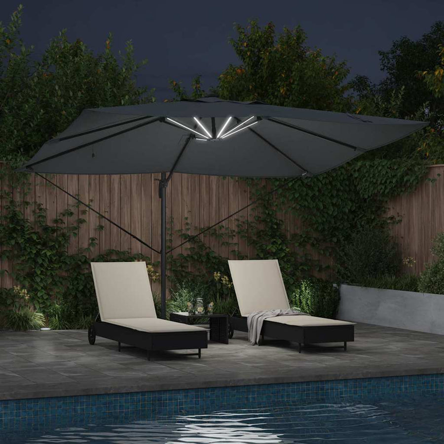 Parasol 352 X 251 X 265 Cm Polyester En Aluminium Antraciet
