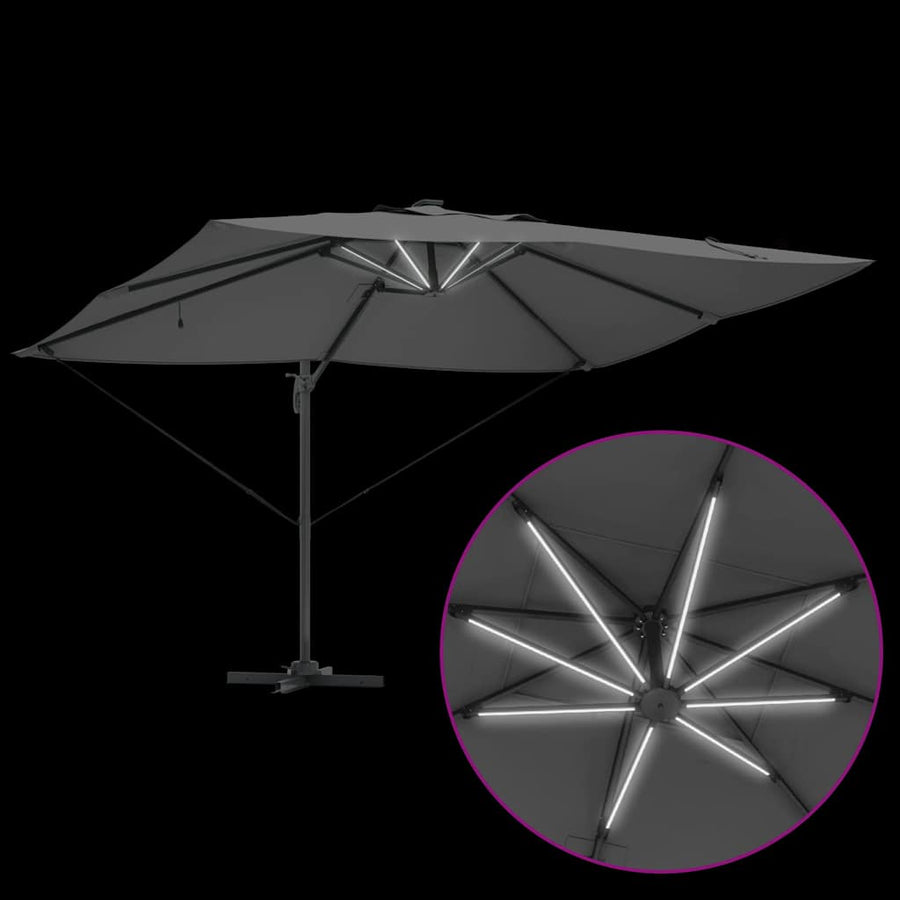 Parasol 352 X 251 X 265 Cm Polyester En Aluminium Antraciet