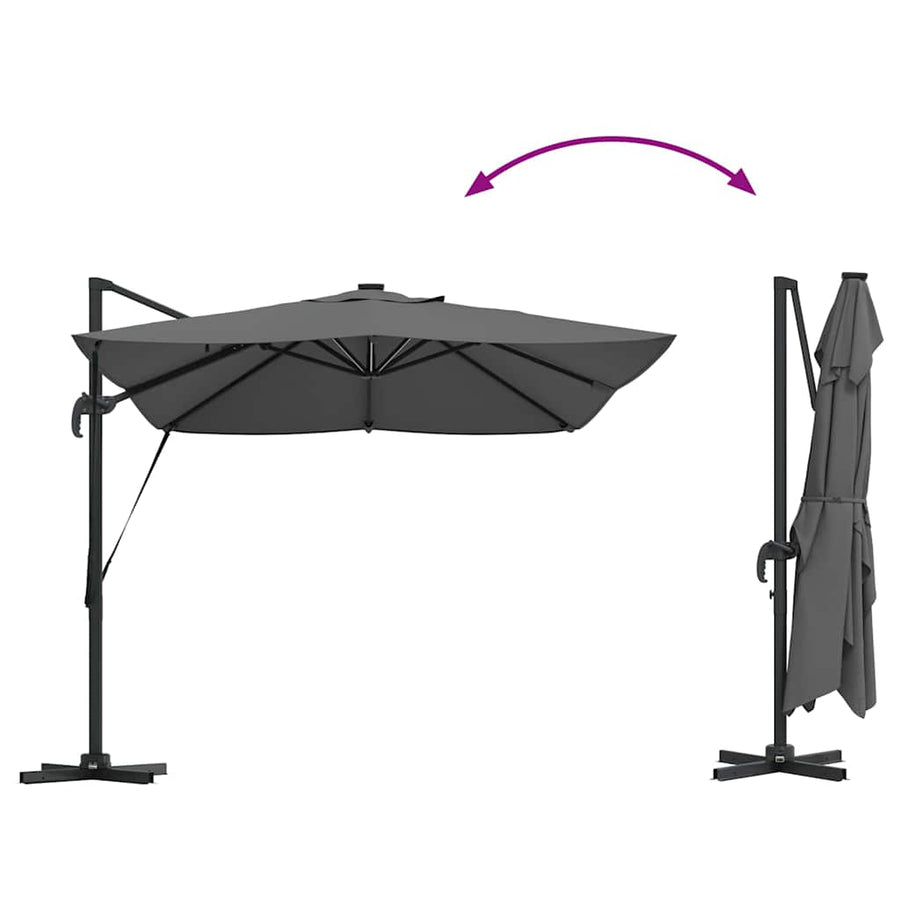 Parasol 352 X 251 X 265 Cm Polyester En Aluminium Antraciet