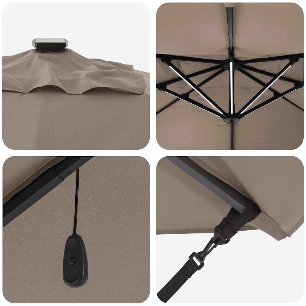 Parasol 352 X 251 X 265 Cm Polyester En Aluminium Taupe