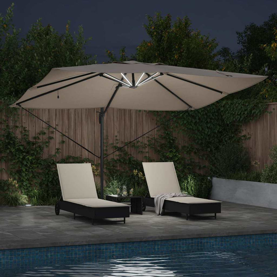 Parasol 352 X 251 X 265 Cm Polyester En Aluminium Taupe