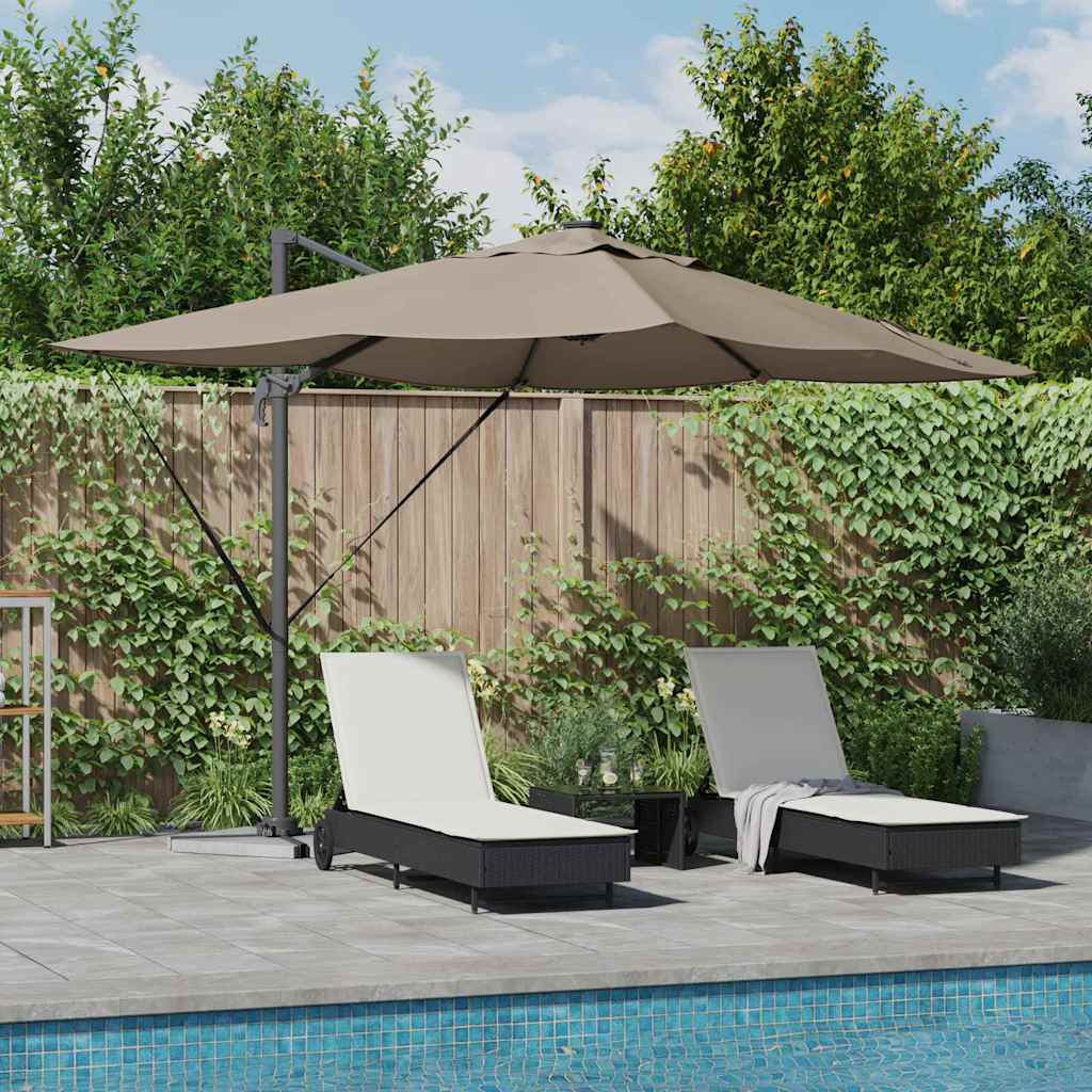 Parasol 352 X 251 X 265 Cm Polyester En Aluminium Taupe