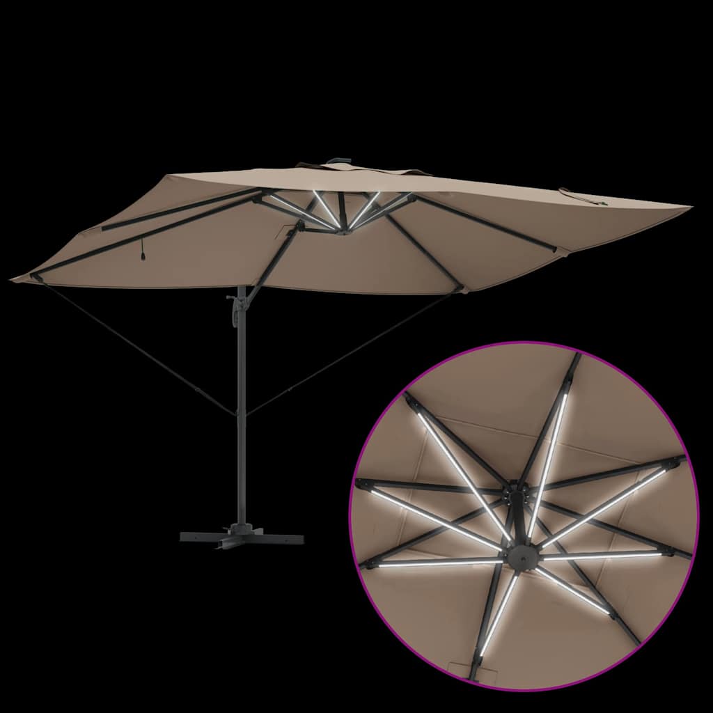 Parasol 352 X 251 X 265 Cm Polyester En Aluminium Taupe