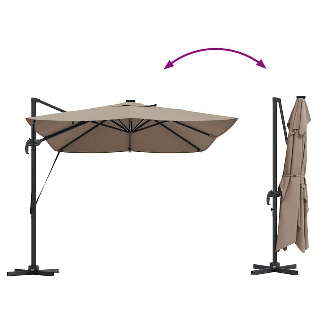 Parasol 352 X 251 X 265 Cm Polyester En Aluminium Taupe