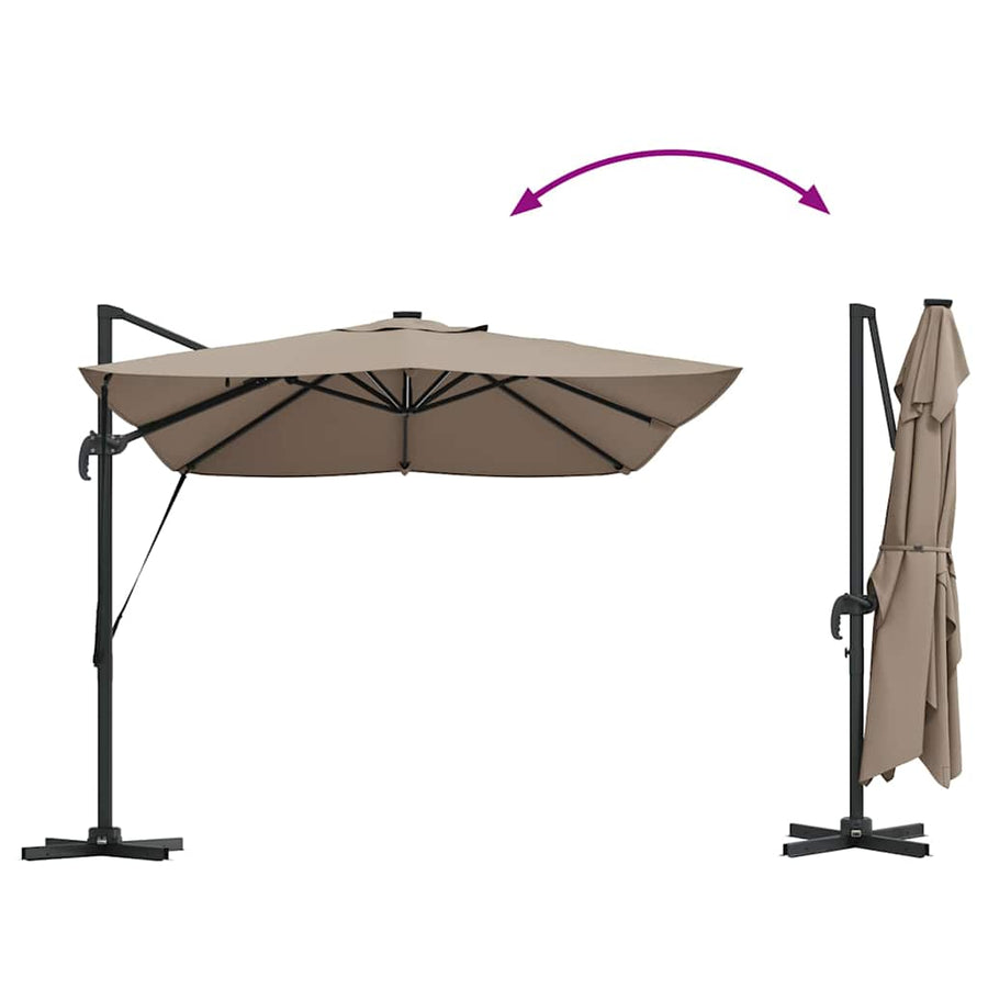 Parasol 352 X 251 X 265 Cm Polyester En Aluminium Taupe