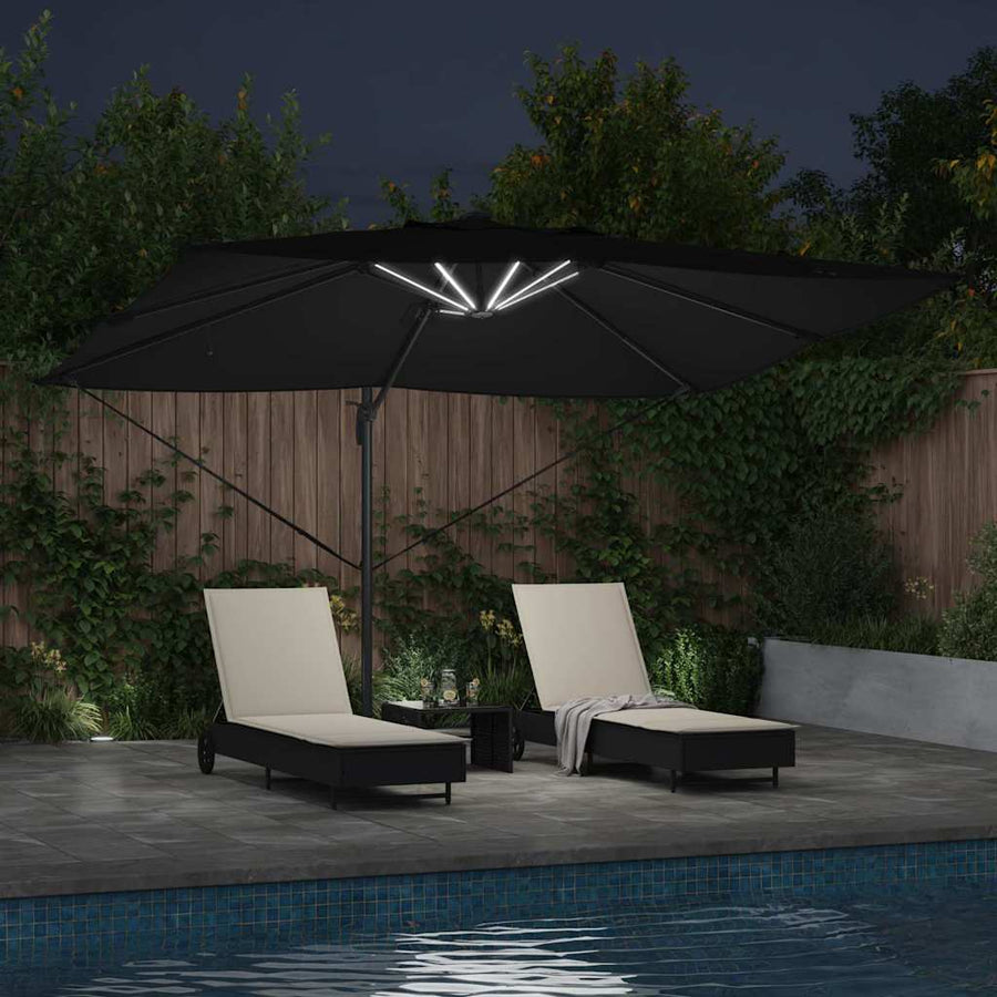 Parasol 352 X 251 X 265 Cm Polyester En Aluminium Zwart