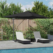 Parasol 352x251x265 cm zwart polyester aluminium
