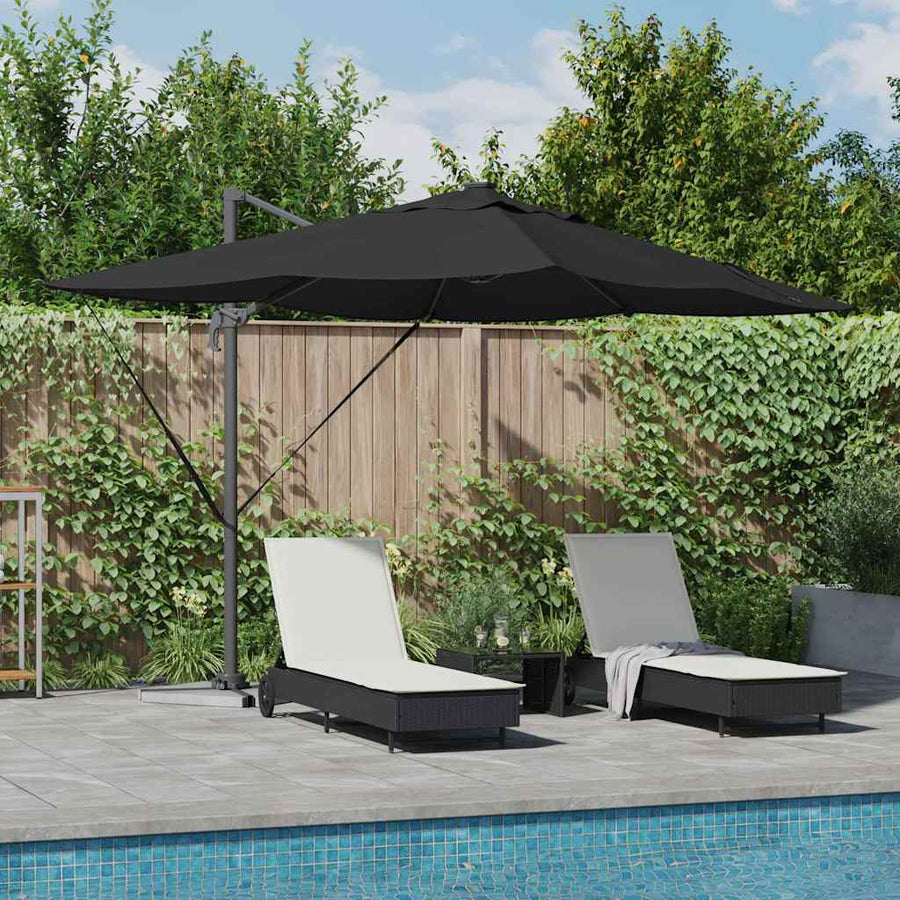 Parasol 352 X 251 X 265 Cm Polyester En Aluminium Zwart