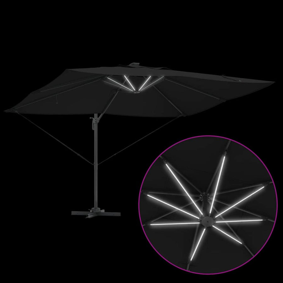Parasol 352 X 251 X 265 Cm Polyester En Aluminium Zwart