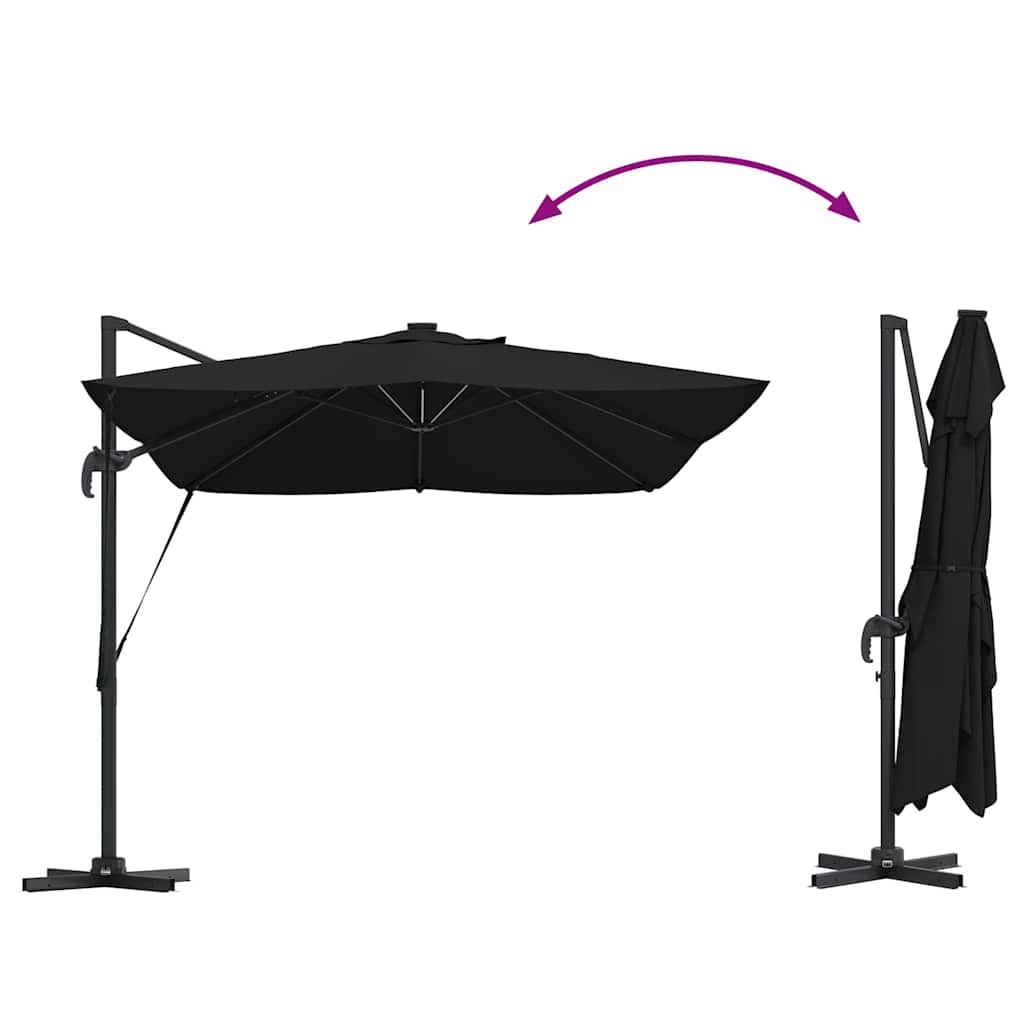 Parasol 352 X 251 X 265 Cm Polyester En Aluminium Zwart