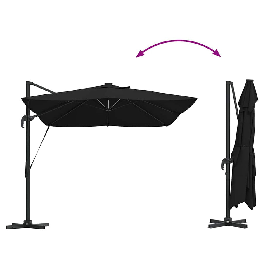 Parasol 352 X 251 X 265 Cm Polyester En Aluminium Zwart