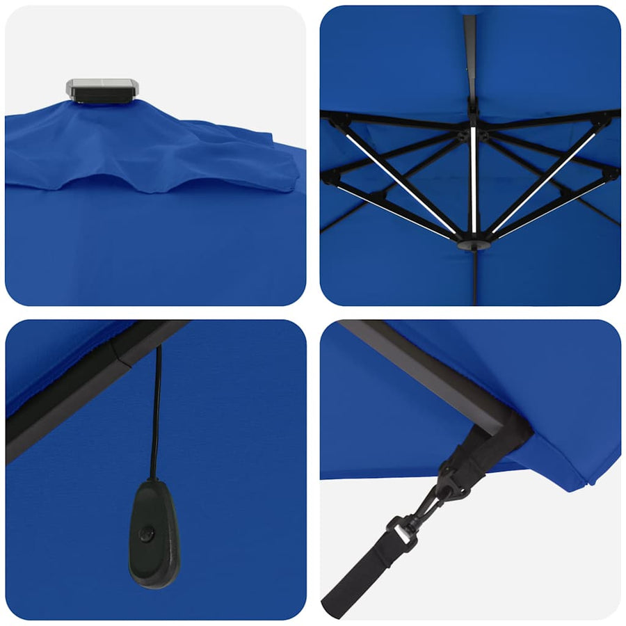 Parasol Azurblauw 352 x 251 x 265 cm Polyester en Aluminium