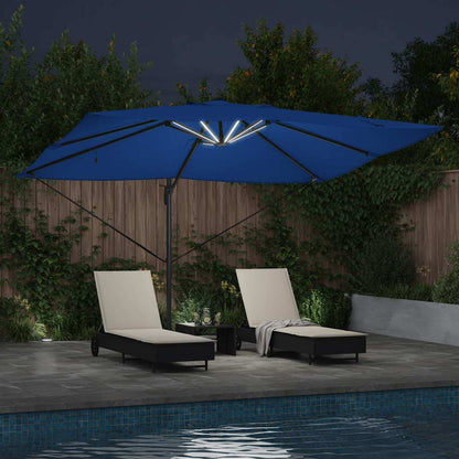 Parasol Azurblauw 352 x 251 x 265 cm Polyester en Aluminium