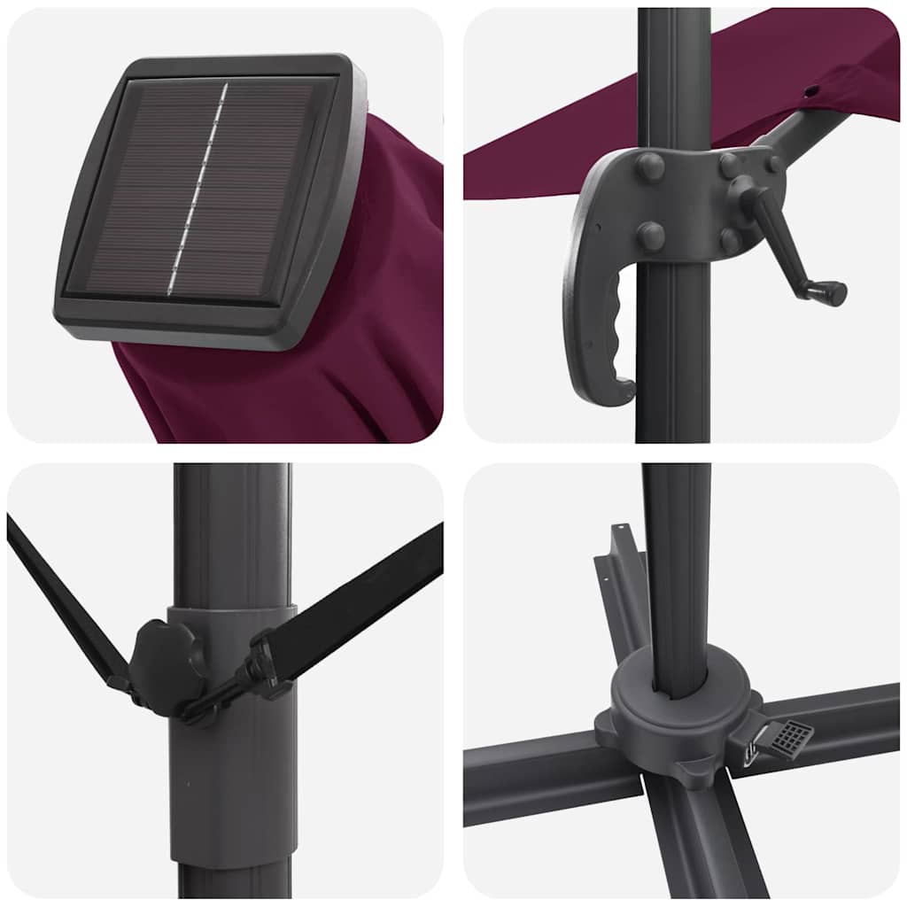 Parasol Bordeaux Rood 352 X 251 X 265 Cm Polyester En Aluminium Bordeauxrood
