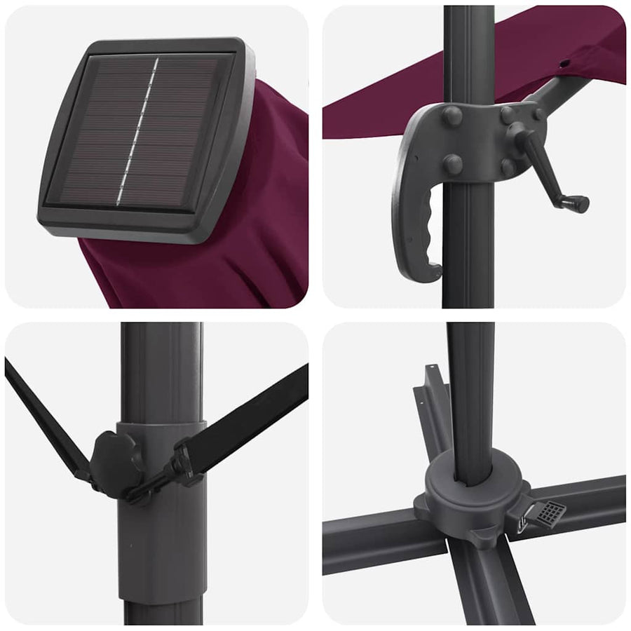 Parasol Bordeaux Rood 352 X 251 X 265 Cm Polyester En Aluminium Bordeauxrood