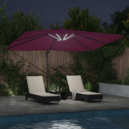 Parasol Bordeaux Rood 352 X 251 X 265 Cm Polyester En Aluminium Bordeauxrood
