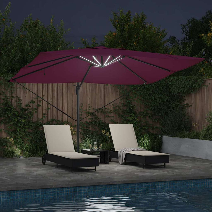 Parasol Bordeaux Rood 352 X 251 X 265 Cm Polyester En Aluminium Bordeauxrood