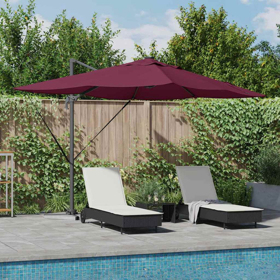 Parasol Bordeaux Rood 352 X 251 X 265 Cm Polyester En Aluminium Bordeauxrood