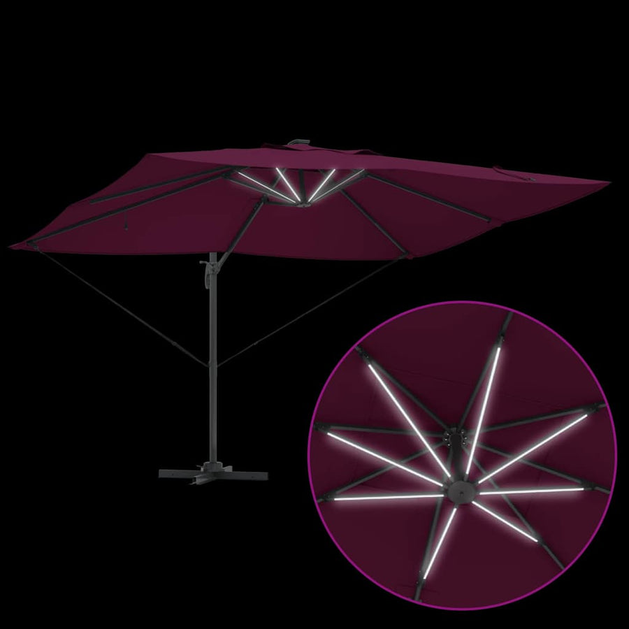 Parasol Bordeaux Rood 352 X 251 X 265 Cm Polyester En Aluminium Bordeauxrood