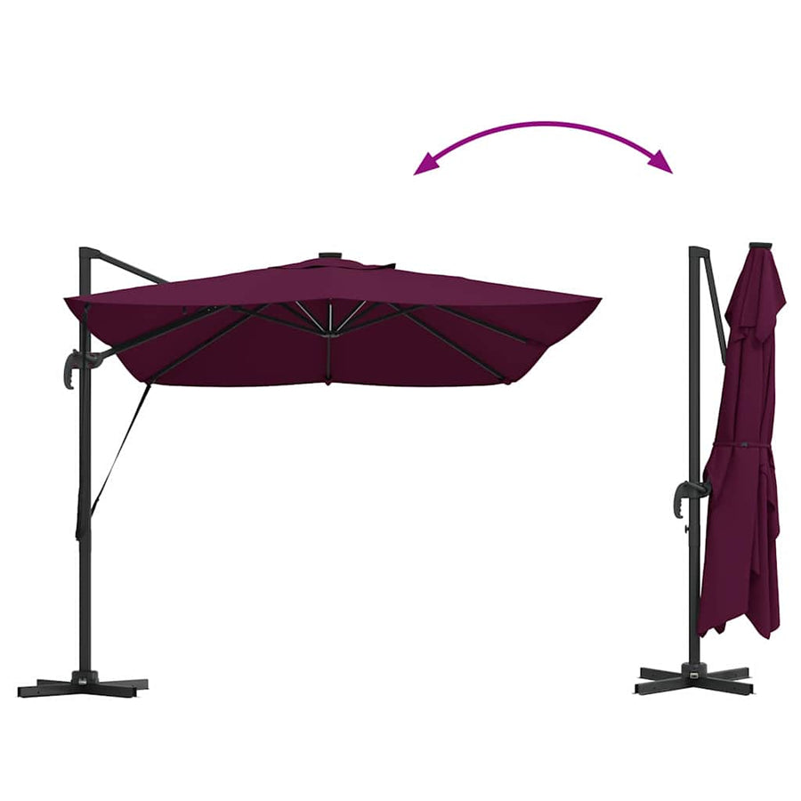 Parasol Bordeaux Rood 352 X 251 X 265 Cm Polyester En Aluminium Bordeauxrood