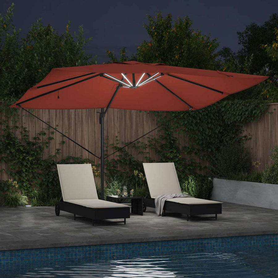 Parasol Terracotta 352 x 251 x 265 cm Polyester en Aluminium