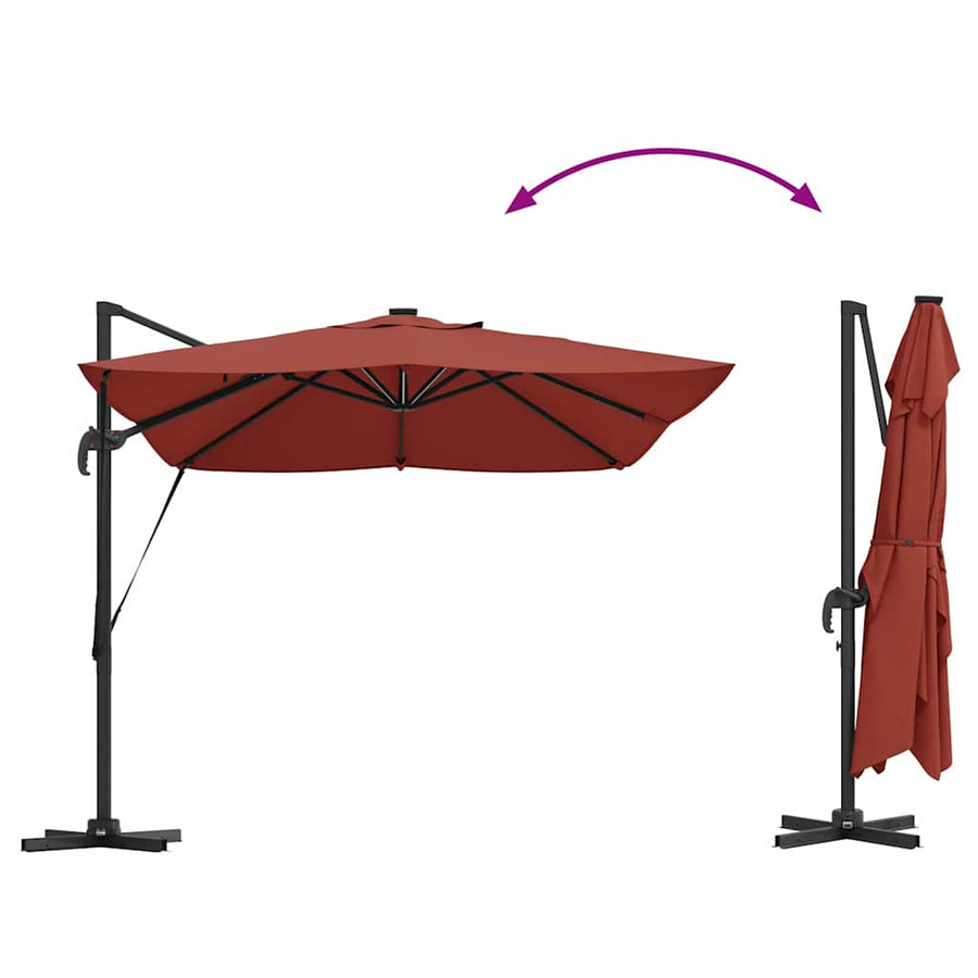 Parasol Terracotta 352 x 251 x 265 cm Polyester en Aluminium