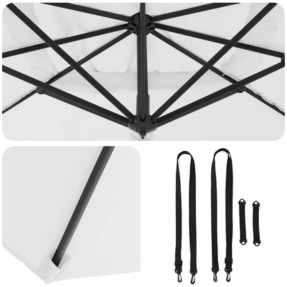 Roma Parasol Beige 286 X 284 X 265 Cm Aluminium En Polyester Zand