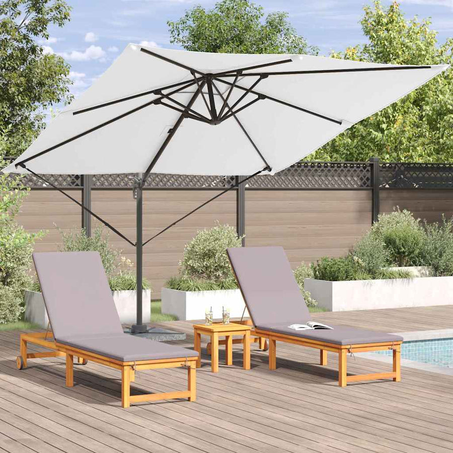 Roma Parasol Beige 286 X 284 X 265 Cm Aluminium En Polyester Zand
