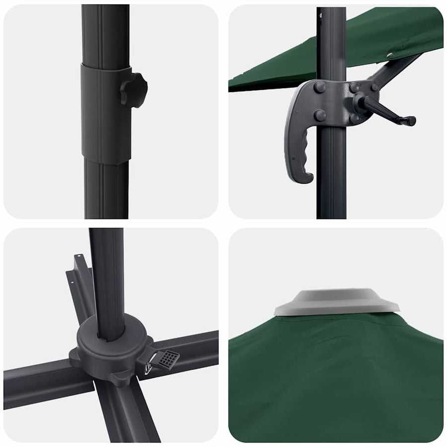 Roma Parasol 286 X 284 X 265 Cm Aluminium En Polyester Groen