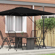 Parasol 286x284x265 cm zwart aluminium polyester