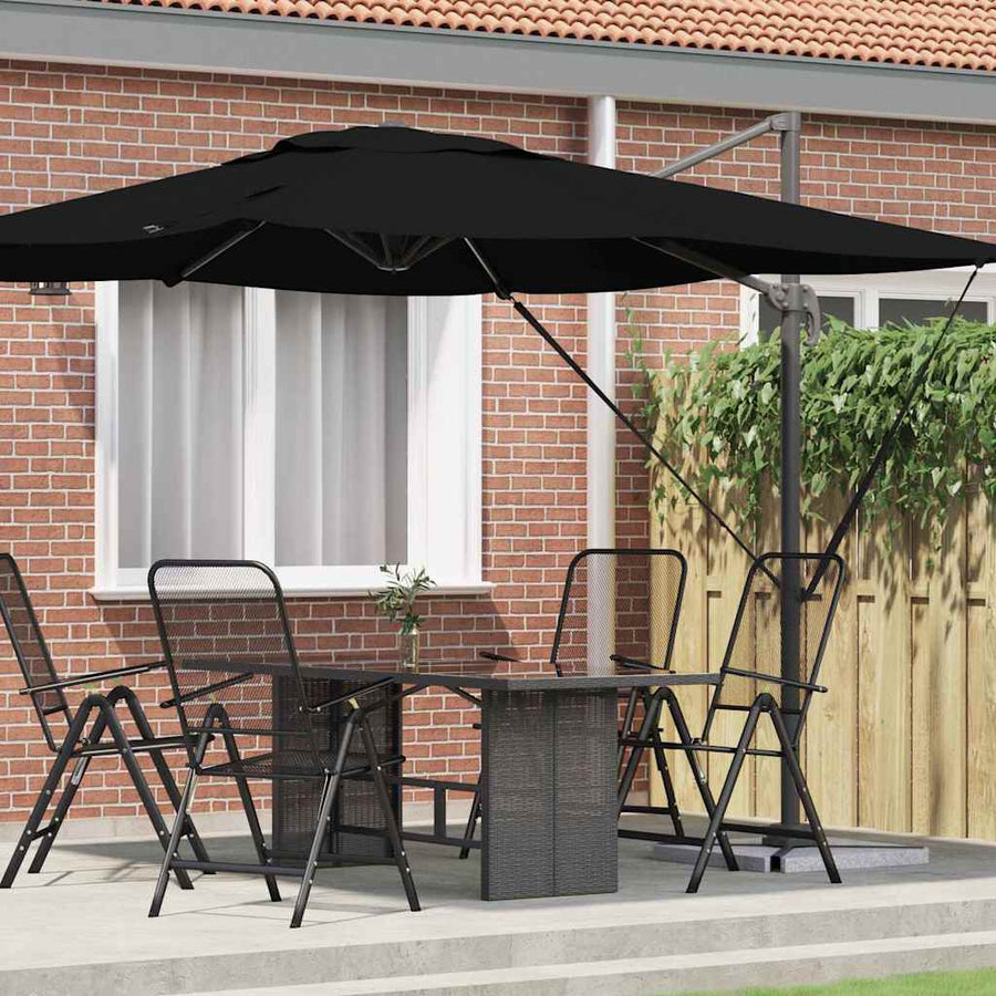 Roma Parasol 286 X 284 X 265 Cm Aluminium En Polyester Zwart