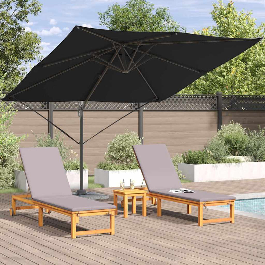 Roma Parasol 286 X 284 X 265 Cm Aluminium En Polyester Zwart