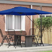 Parasol 286x284x265 cm aluminium polyester blauw