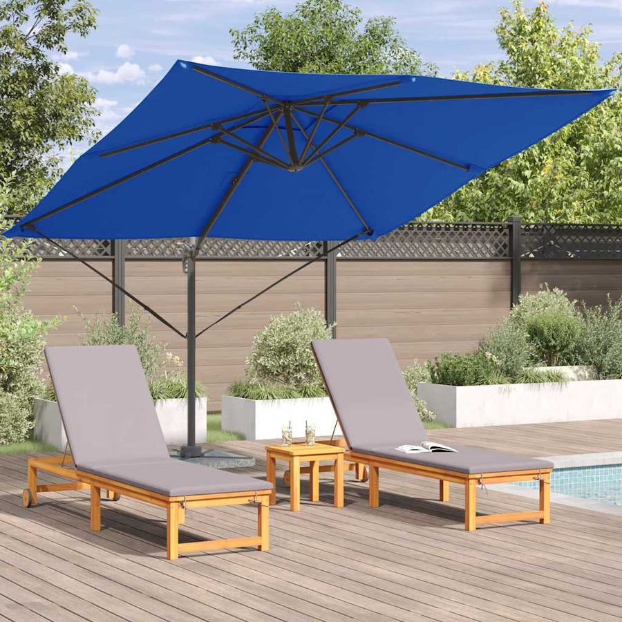 Roma Parasol Blauw 286 X 284 X 265 Cm Aluminium En Polyester azuurblauw