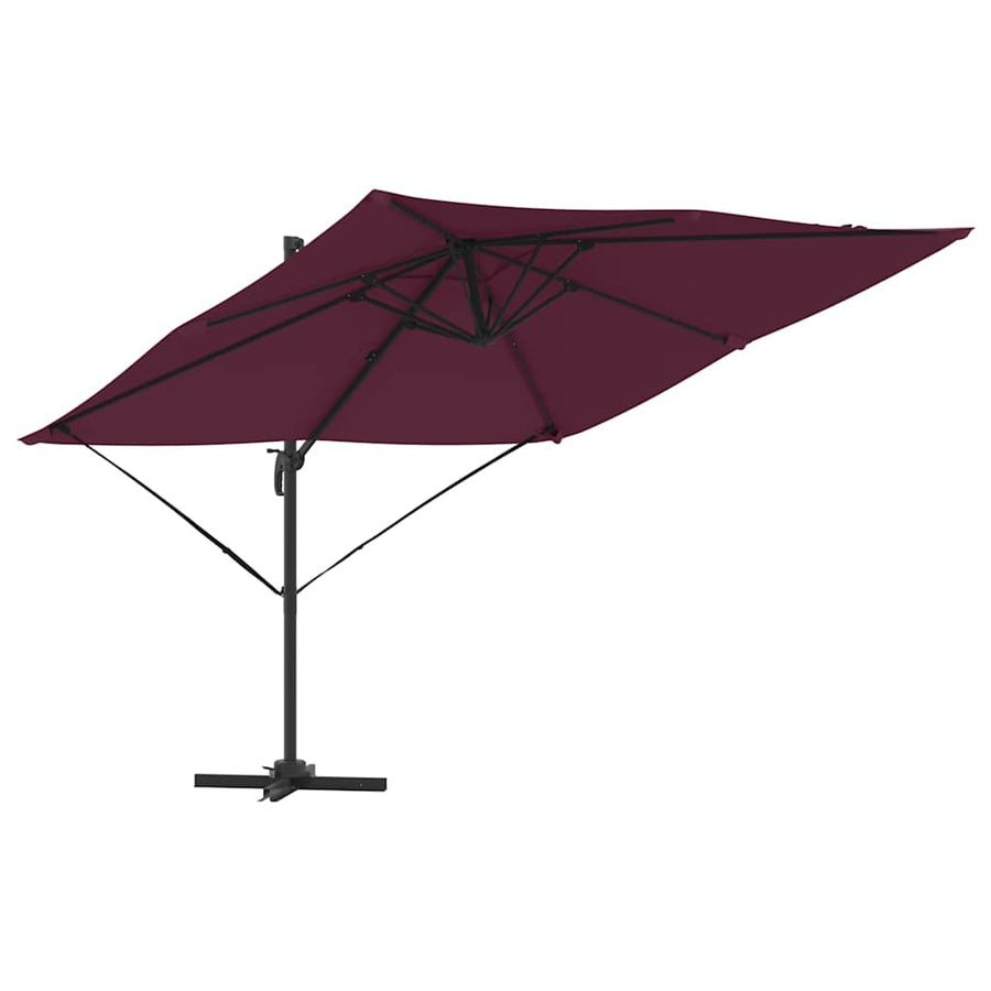 Roma Parasol Rood 286 X 284 X 265 Cm Aluminium En Polyester Bordeauxrood