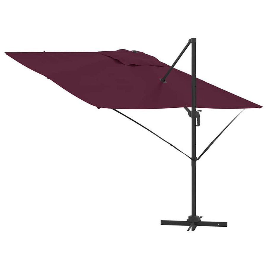 Roma Parasol Rood 286 X 284 X 265 Cm Aluminium En Polyester Bordeauxrood