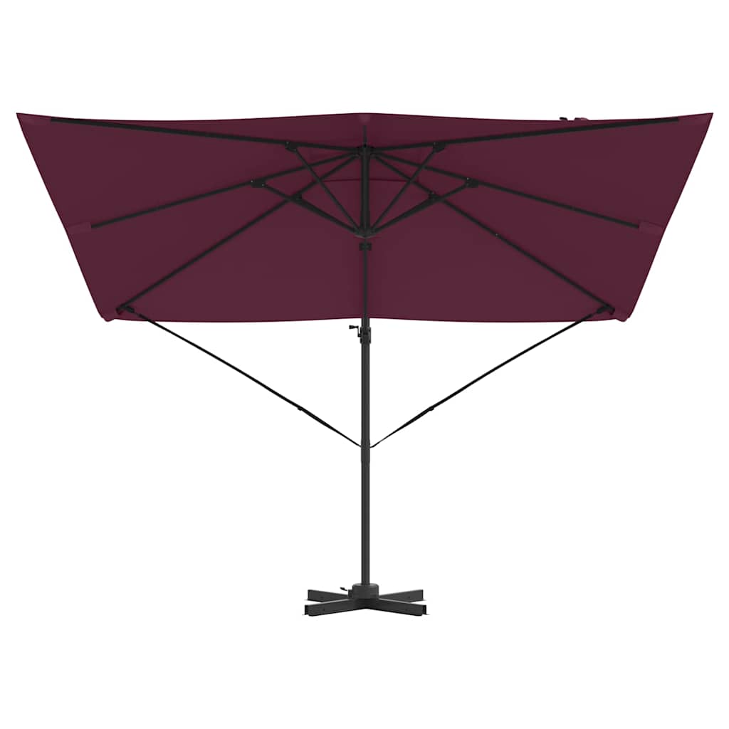 Roma Parasol Rood 286 X 284 X 265 Cm Aluminium En Polyester Bordeauxrood