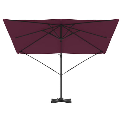 Roma Parasol Rood 286 X 284 X 265 Cm Aluminium En Polyester Bordeauxrood