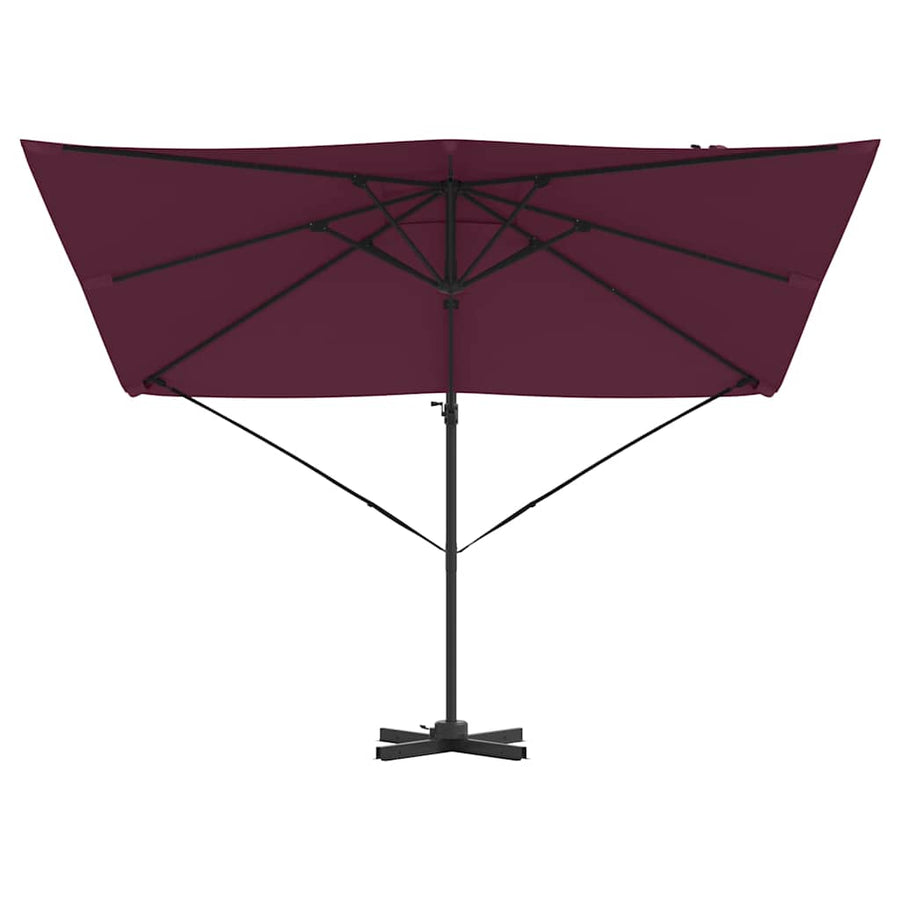 Roma Parasol Rood 286 X 284 X 265 Cm Aluminium En Polyester Bordeauxrood