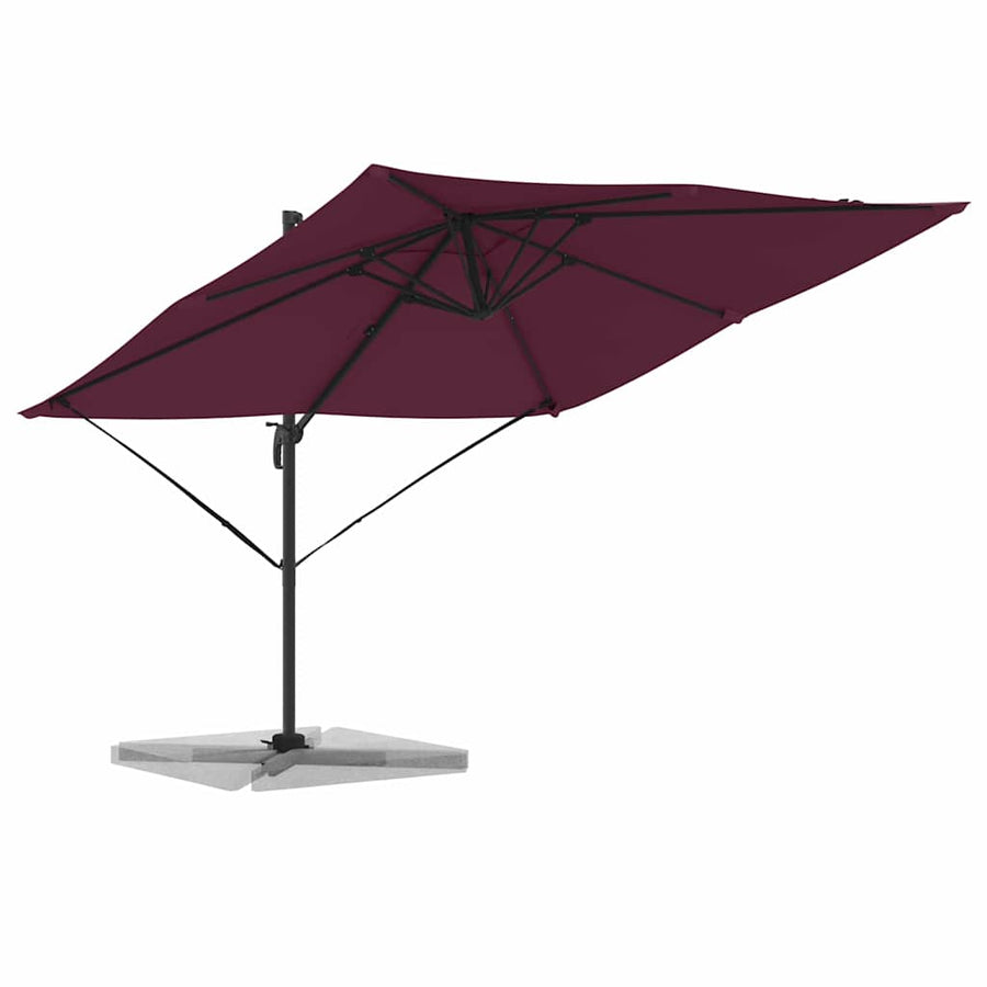 Roma Parasol Rood 286 X 284 X 265 Cm Aluminium En Polyester Bordeauxrood