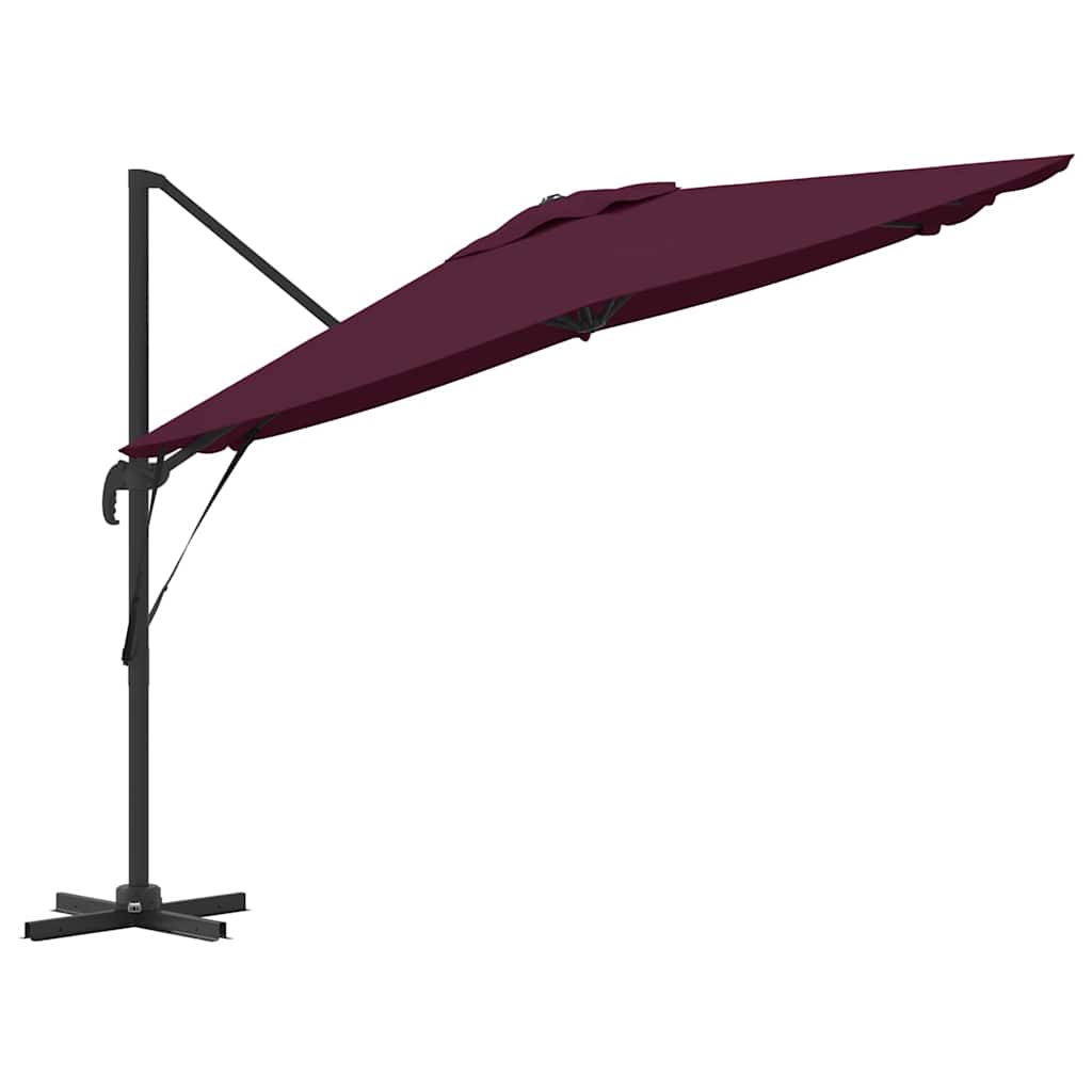 Roma Parasol Rood 286 X 284 X 265 Cm Aluminium En Polyester Bordeauxrood