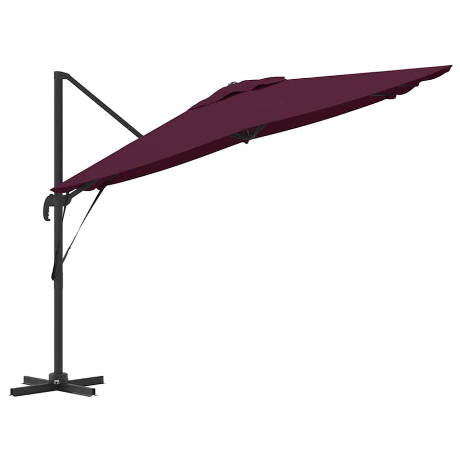 Roma Parasol Rood 286 X 284 X 265 Cm Aluminium En Polyester Bordeauxrood