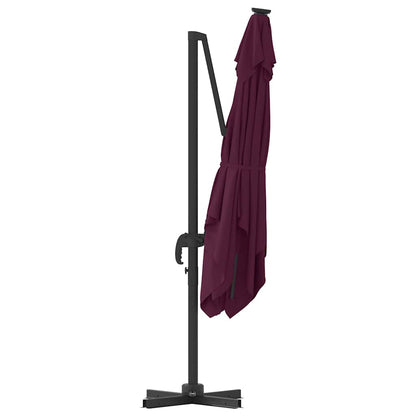 Roma Parasol Rood 286 X 284 X 265 Cm Aluminium En Polyester Bordeauxrood