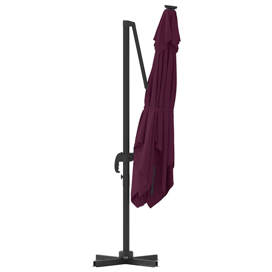 Roma Parasol Rood 286 X 284 X 265 Cm Aluminium En Polyester Bordeauxrood