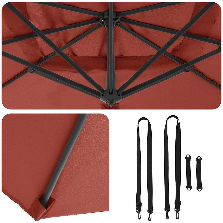 Roma Parasol Rood 286 x 284 x 265 cm Aluminium en Polyester