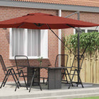 Roma Parasol Red 286 x 284 x 265 cm Aluminum and Polyester